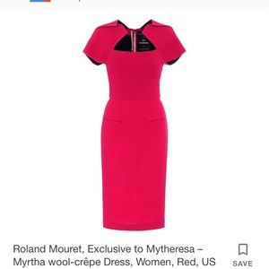 Bright Red Roland Mouret double wool crepe dress